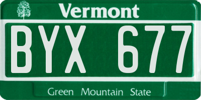 VT license plate BYX677