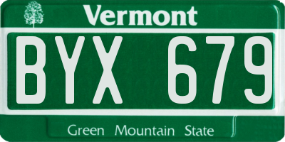 VT license plate BYX679