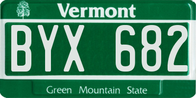 VT license plate BYX682