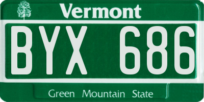VT license plate BYX686