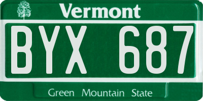 VT license plate BYX687