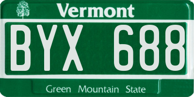 VT license plate BYX688