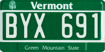 VT license plate BYX691