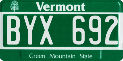 VT license plate BYX692