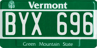 VT license plate BYX696