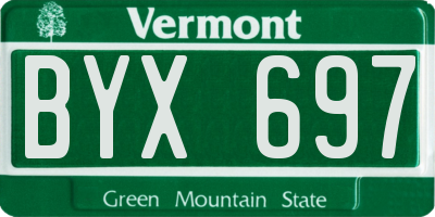 VT license plate BYX697
