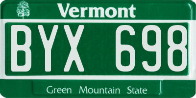 VT license plate BYX698