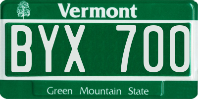 VT license plate BYX700