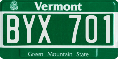 VT license plate BYX701