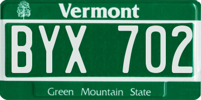 VT license plate BYX702