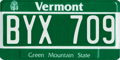 VT license plate BYX709