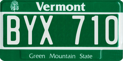 VT license plate BYX710
