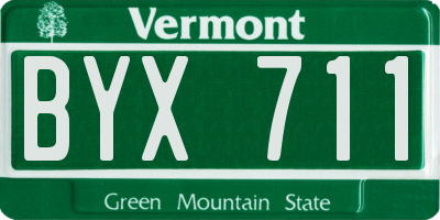 VT license plate BYX711