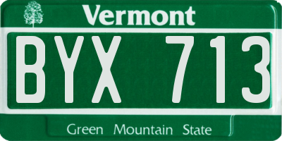 VT license plate BYX713