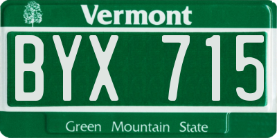 VT license plate BYX715