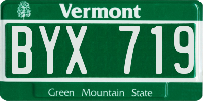 VT license plate BYX719