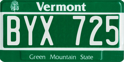 VT license plate BYX725