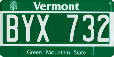 VT license plate BYX732