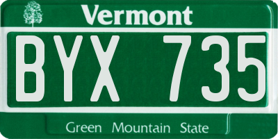 VT license plate BYX735
