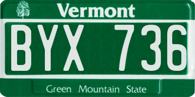 VT license plate BYX736