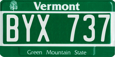 VT license plate BYX737
