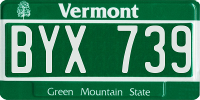 VT license plate BYX739