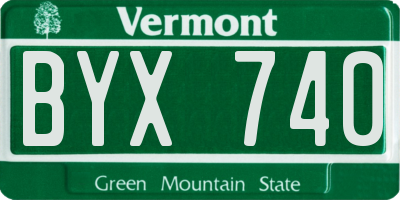 VT license plate BYX740