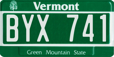 VT license plate BYX741