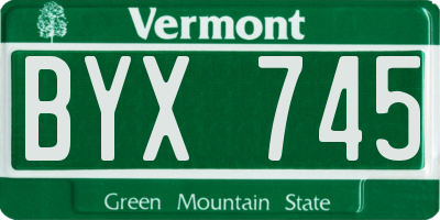 VT license plate BYX745