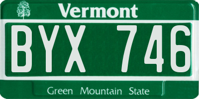 VT license plate BYX746