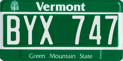 VT license plate BYX747