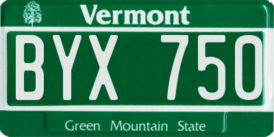 VT license plate BYX750