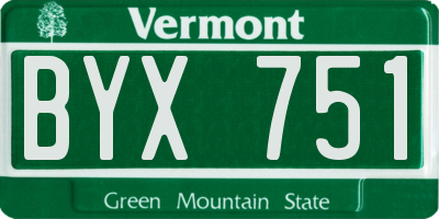 VT license plate BYX751