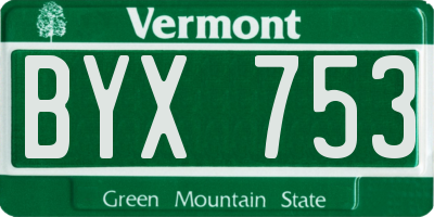 VT license plate BYX753