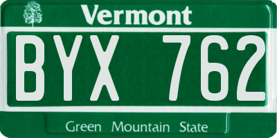 VT license plate BYX762