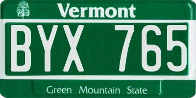 VT license plate BYX765