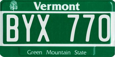 VT license plate BYX770