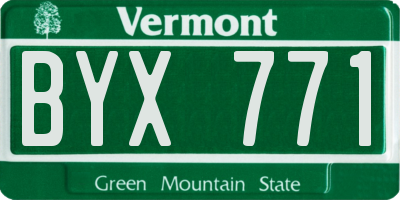 VT license plate BYX771