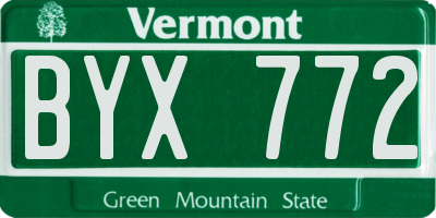 VT license plate BYX772