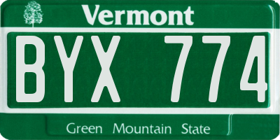 VT license plate BYX774