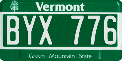 VT license plate BYX776