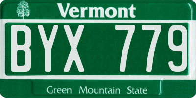 VT license plate BYX779