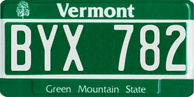 VT license plate BYX782