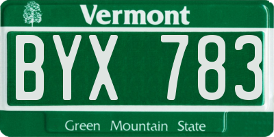 VT license plate BYX783