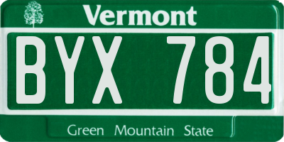 VT license plate BYX784