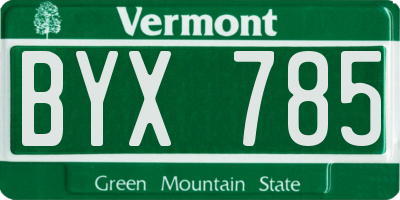 VT license plate BYX785