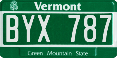 VT license plate BYX787
