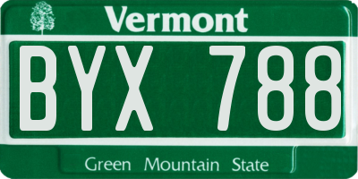 VT license plate BYX788