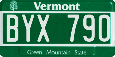 VT license plate BYX790