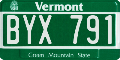VT license plate BYX791